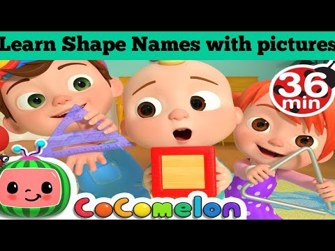 Shape names with pictures || circle square triangle shapes || kids vocabulary
