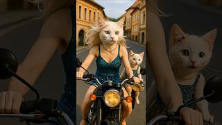Adorable kitten on bike, |#cat #cutecat #catlove #cutekitty #lipsyncs#shortvideo #meow#viralcats#49