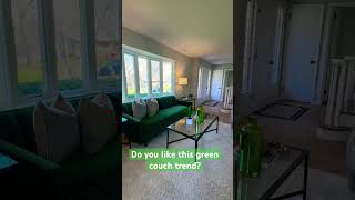 Green Couch Trend? Love it or Pass? #homedecor #green #decortrends #hometrends #interiordesign