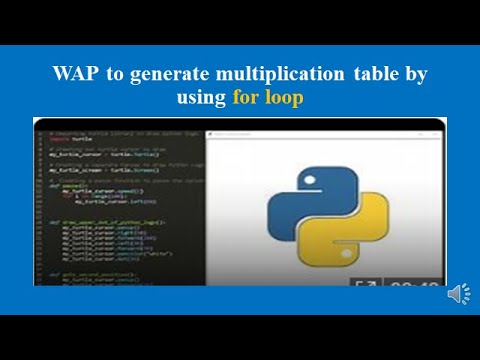 Python program to generate multiplication table by using for loop.
