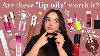Reviewing All My Lip Oils ✨🎀 Best Lip Oils Available in India 👄 Clarins, Typsy Beauty, Nyx, Etude 🫧