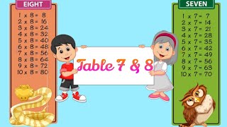 Table 7 &  8 , Learn 7 & 8 table ,  maths lesson #mathstable  #preschool @Nishu2604