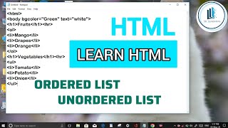 Ordered and Unordered List in HTML
