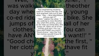 The Engineering Logic #EngineerHumor #BikeTrade #LiteralThinking #CollegeLife #ClothesDontFit