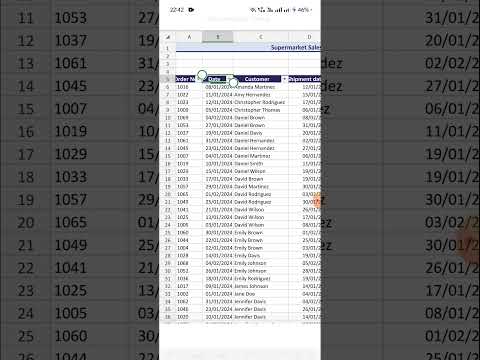 Sort data in Excel sheet on mobile