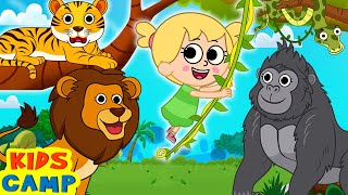 🦁 Learn Animals | Jungle Song For Kids | KidsCamp Nursery Rhymes