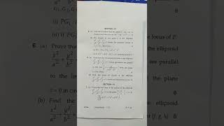B. Sc. (hons.) Mathematics 1st sem SOLID GEOMETRY question paper....2022......
