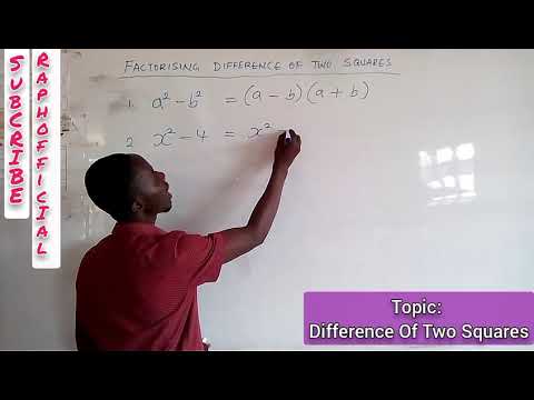 Algebraic Expressions (Factorising Difference Of Two Squares)