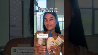 simple skincare routine that cleared my acne and clogged pores! products linked in the full video :)