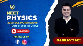 NEET  2012 Solved Question Paper- Chemistry- Part 1