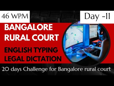 English typing legal case 46 WPM Speed Bangalore rural court legal case judgement dictation