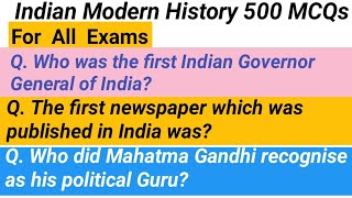 Indian Modern History Top 500 MCQs/ JKPSI, VLW, FAA and other Exams.