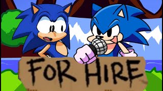 Classic Sonic vs Dorkly Sonic - For Hire HD (Friday Night Funkin)