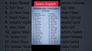 Homophones / Homonyms #shorts #ytshorts #english
