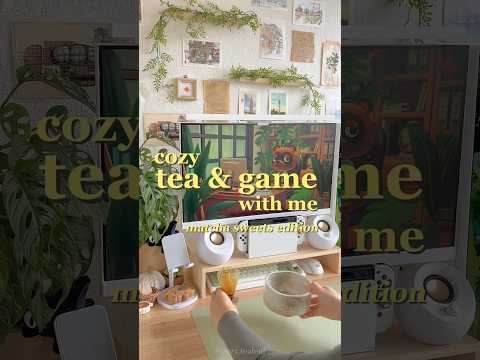 cozy tea & game with me: matcha sweets edition🍵🍃✨ #shorts