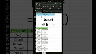 Filter formula in Excel. #msoffice #microsoftexcel #exceltutorial #excelformula #excelreels  #excel