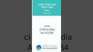 Governance under Pitt’s India Act of 1784 | UPSC MCQ #upsc #upscmcqs #dailyupscquiz #upscpreparation