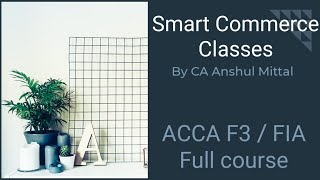 ACCA F3/FIA - Chapter 1 - Introduction to Financial Reporting (Part 1) (HINDI)