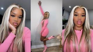 Blonde Highlight Frontal Wig 👱🏽‍♀️| prefect spring wig | ft. Ashimary Hair