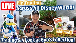 🔴Live: Pin Trading Competition Across Disney World! - Goo vs Matt - Disney World Livestream