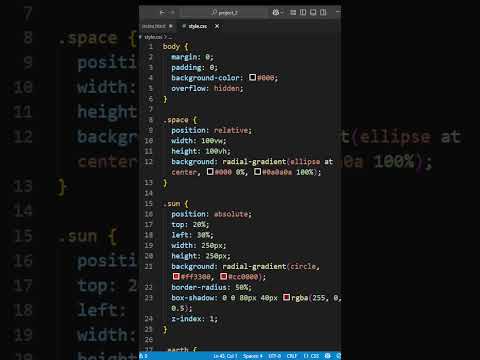 Day 018 "Red Sun & Earth UI Design using HTML & CSS | Space Theme Website Design"#shorts