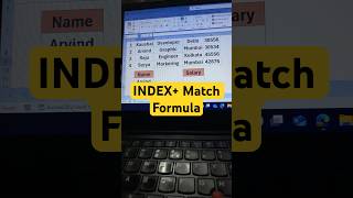 Index plus Match formula in #excel #excelshortcuts #exceltips #exceltutorial
