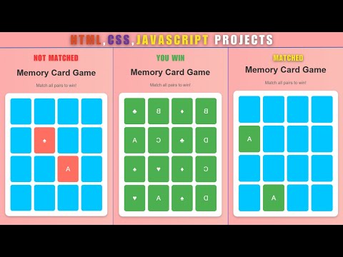 Memory Card Game Tutorial Using HTML, CSS & JavaScript | Beginner-Friendly Project (2025