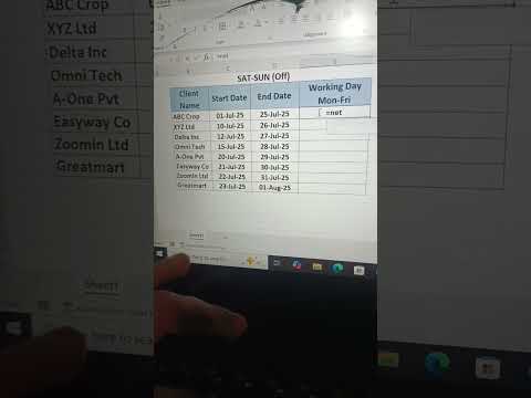 😱How to calculate working day(Mon-Fri) in Excel#Shorts#Exceltipsandtricks#Viralshorts#Trendingshorts