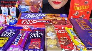 ASMR EATING DAIRYMILK,SNICKERS,KITKAT,NUTTIES,MUNCH,MILKA,CHOCOLATE
