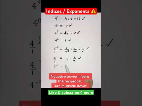 Indices / Exponents ⚠️ #maths #indices #exponents #mathematics #gcsemaths