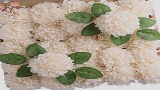 25Pcs Artificial Foam Dahlia Daisy Flowers with Stem DIY Wedding Bridal Bouquet Table Centerpie
