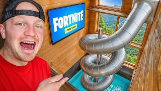 Overnight Sleepover with 4 Story Secret Slide!