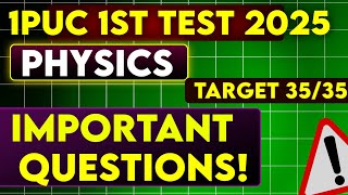 Important questions!! 1st PUC Physics-2025 First Test 