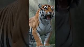 🐅 Powerful Bengal Tiger Roars from the Cliff! 🔥 #Shorts #BengalTiger #TigerRoar #WildlifeDocumentary