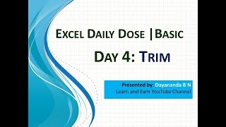Day 4 Trim | Excel Daily Dose | Basic Excel Functions
