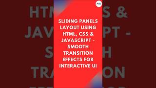 🎭 Create a Sliding Panels Layout in 60 Seconds! ⏳✨ (HTML, CSS, JavaScript) #shorts