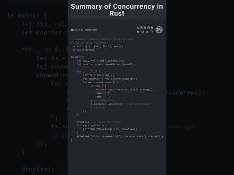 Summary of Concurrency in Rust #coding #rust #programming #rustprogramming #programminglanguage