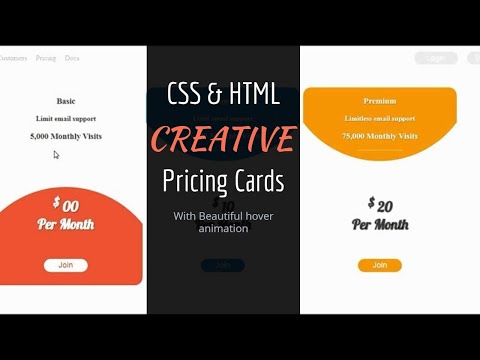 Creative CSS Pricing Cards with Beautiful  hover effect ( CSS3 & HTML5 )