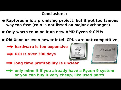 Raptoreum profit: Intel Xeon E5 vs AMD Ryzen 9 3900: too late for the party