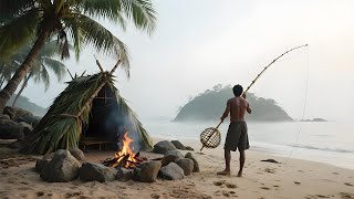 無人島生活全紀錄！不帶食物來到無人島生存，徒手搭建住所尋找食物！ 【探索兄弟】