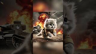 The Brave Kitten on the Battlefield #BraveKitten #WarHero #CuteAnimals #HeartwarmingStory #catshorts