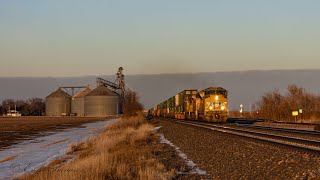(SD70AH-T4 Leader!) UP 3038 Leads UP Z-G2BRB At Speed; Flagg, IL 2/23/25