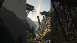 AI  Realistic Train Falling Off Bridge | Hyper-Real Disaster Simulation  #aigenerated #aireality