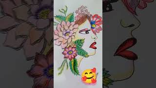 Black pen sketch with colours | #short #blackpensketch #simplesketch