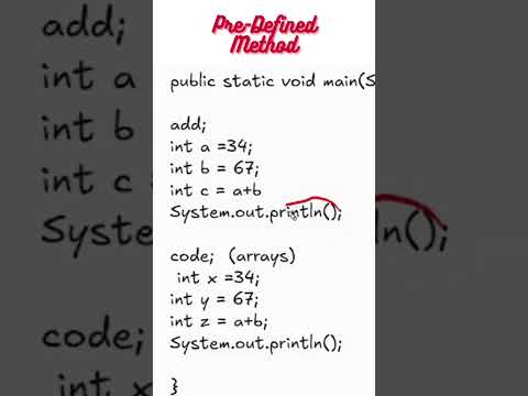Pre defined vs User defined Methods #differenceBetweenUserDefinedAndPredefinedMethods# #javatutorial