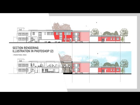 Elevation and Its Section Architecture Rendering with Photoshop - 2 | Architectural Visualization