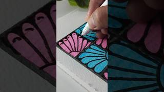 Easy Zentangle Pattern💗🩵 #art #painting #zentangle #boho #shorts #trending #viral #drawing