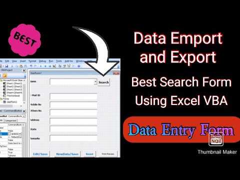 How to Create Search Form with Excel VBA || How to insert Data from excel sheet to UserForm