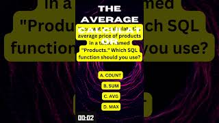 THE AVERAGE - SQL QUIZ #sql #quiz #sqlbeginner #shorts #sqlcourse #sqltutorial #popquiz #sqlquiz