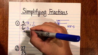 Simplifying Fractions (Using Greatest Common Factor)